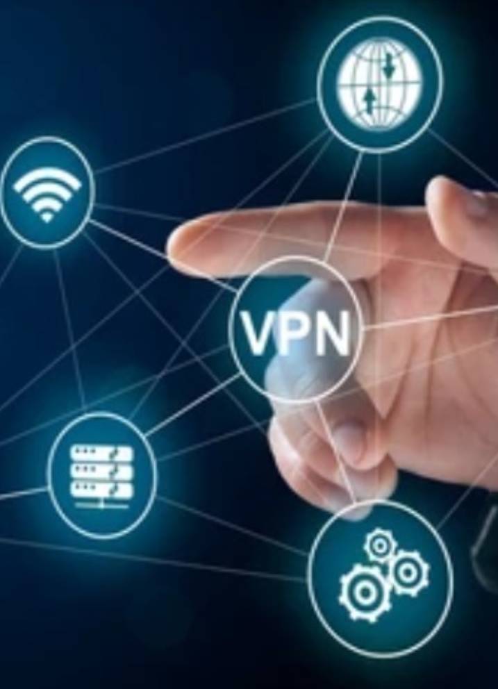 Peritus Digital's Secure Network Solutions - Man pressing VPN Secure Network Solutions - Man pressing VPN