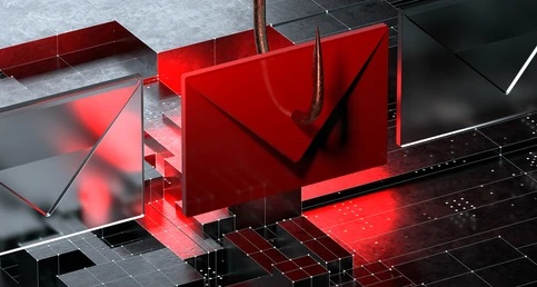 Red email illustrating a phishing email